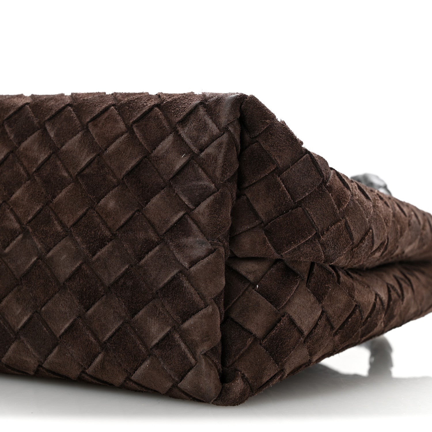 Suede Intrecciato Medium Andiamo Shoulder Bag Fondant