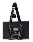 Patent Naplak Re-Edition 2005 Shoulder Bag With Charm Black