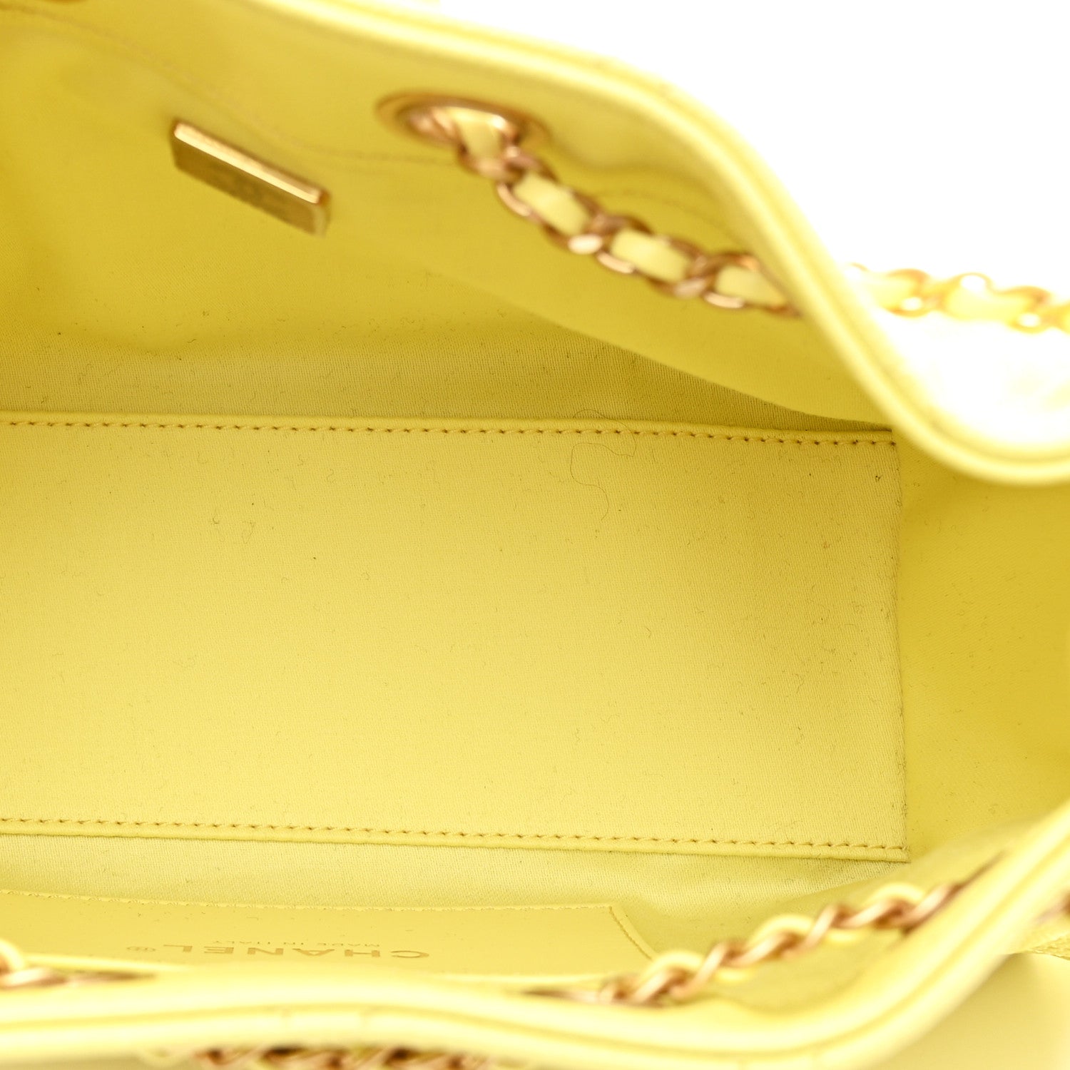 Caviar Quilted Mini CHNL 25 Handbag Light Yellow