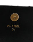 Lambskin Quilted Pearl Crush Flap With Chain Black