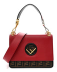 Vitello Century F is FNDI Bi-Color FF 1974 Embossed Kan I Shoulder Bag Fragola Maya Black