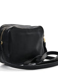 Pebbled Calfskin Small Soho Disco Bag Black