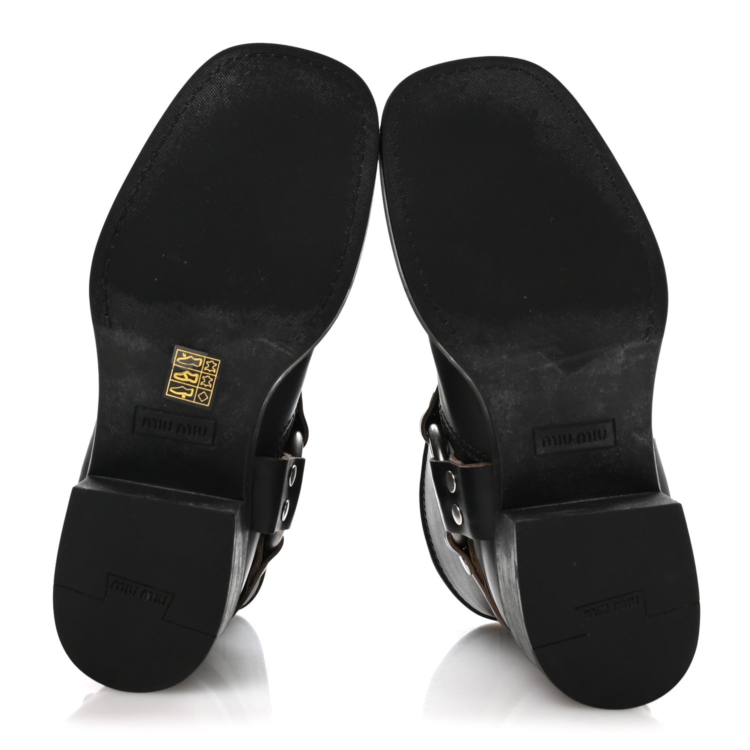 Calfskin Harness Enigneer Boots 37 Black