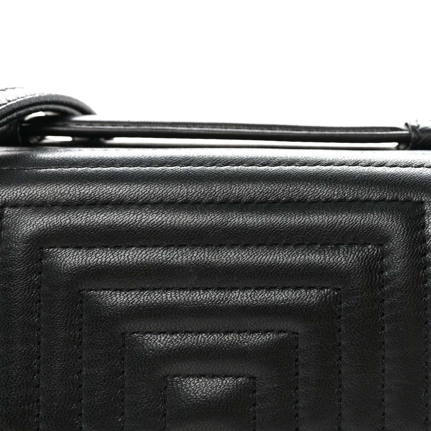 Shiny Nappa Trapuntata Micro Double Baguette Black