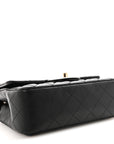 Lambskin Quilted Mini Rectangular Flap Black