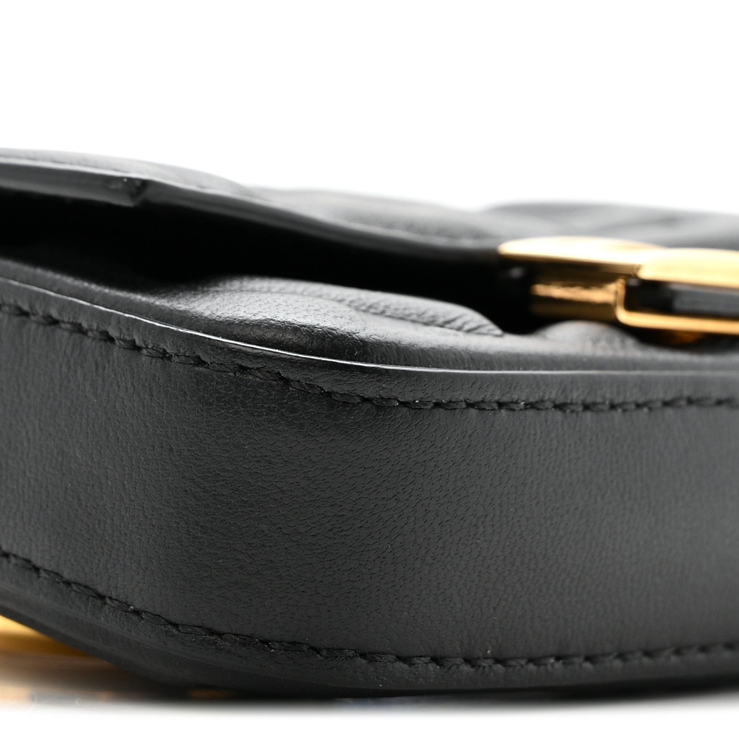 Nappa Matisse FF Embossed Nano Baguette Charm Black
