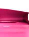 Grained Calfskin Tonal B Hourglass Top Handle Crossbody Phone Holder Fuchsia