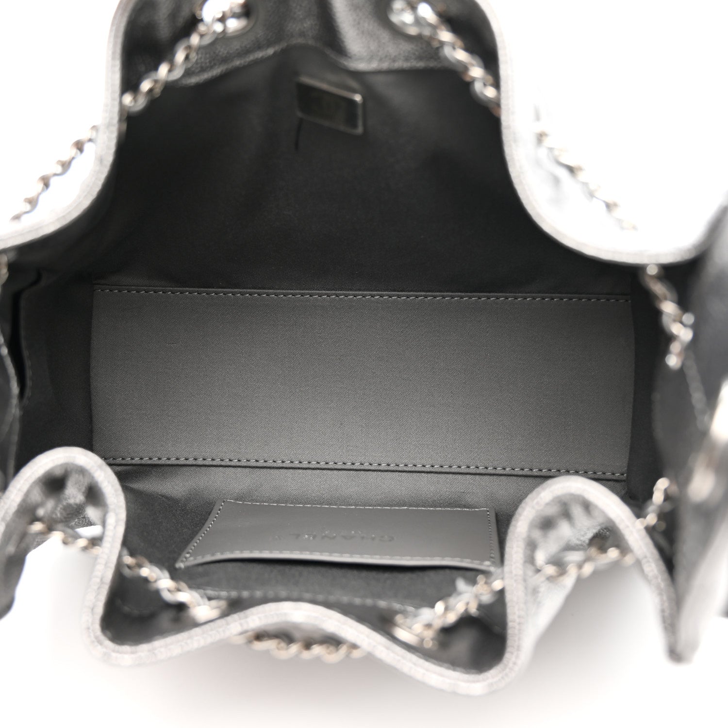 Metallic Caviar Quilted Mini CHNL 25 Handbag Anthracite