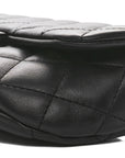 Calfskin Quilted CC Uniform Flap Belt Bag Black