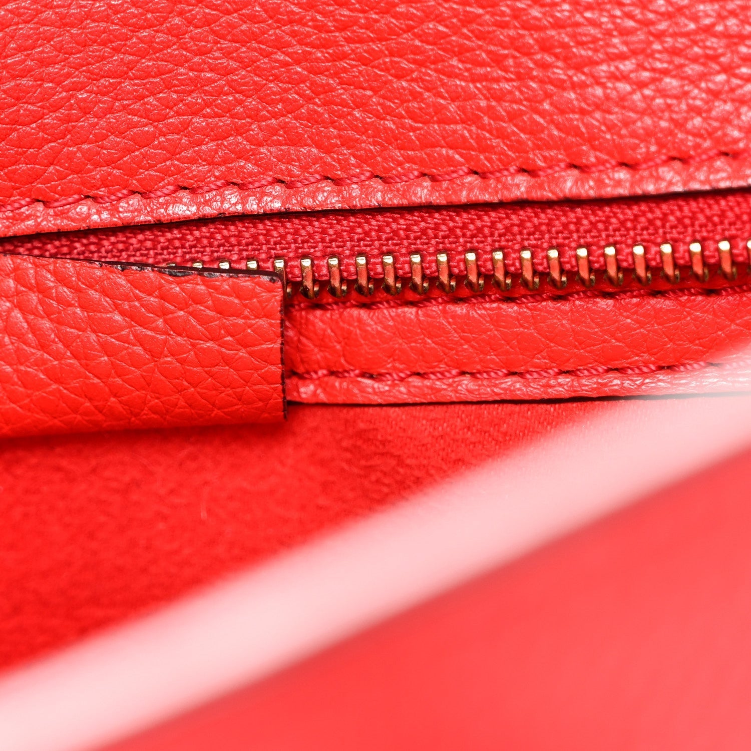 Drummed Calfskin Nano Luggage Vermillion