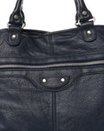 Agneau Classic Silver Hardware Hexagon Bleu Mineral