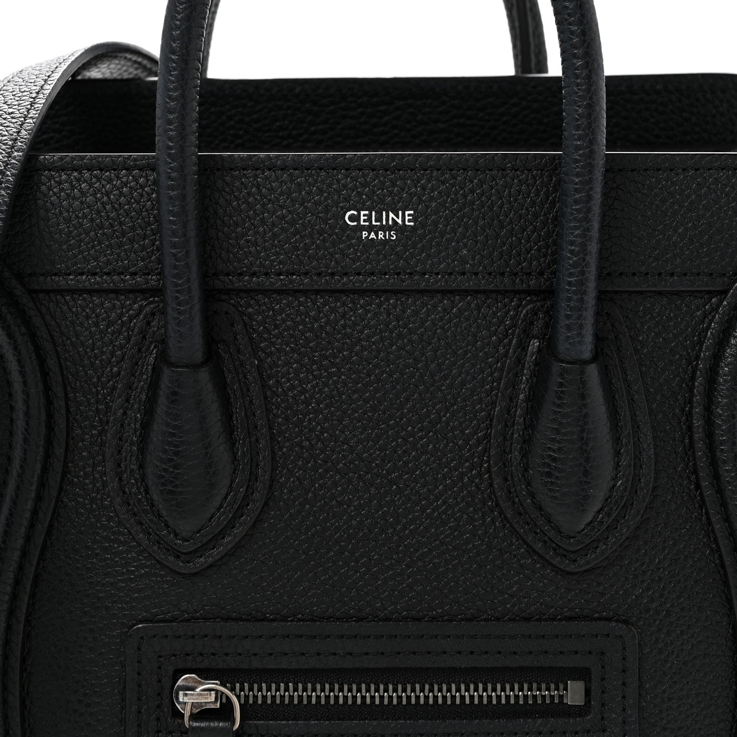 Drummed Calfskin Nano Luggage Black