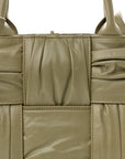 Foulard Intrecciato Pleated Arco Tote Travertine