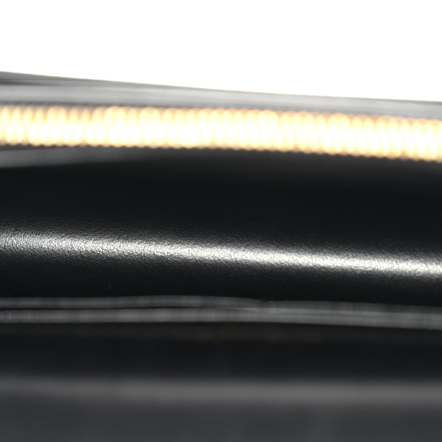 Coated Bark Calfskin Sunset Chain Wallet Black
