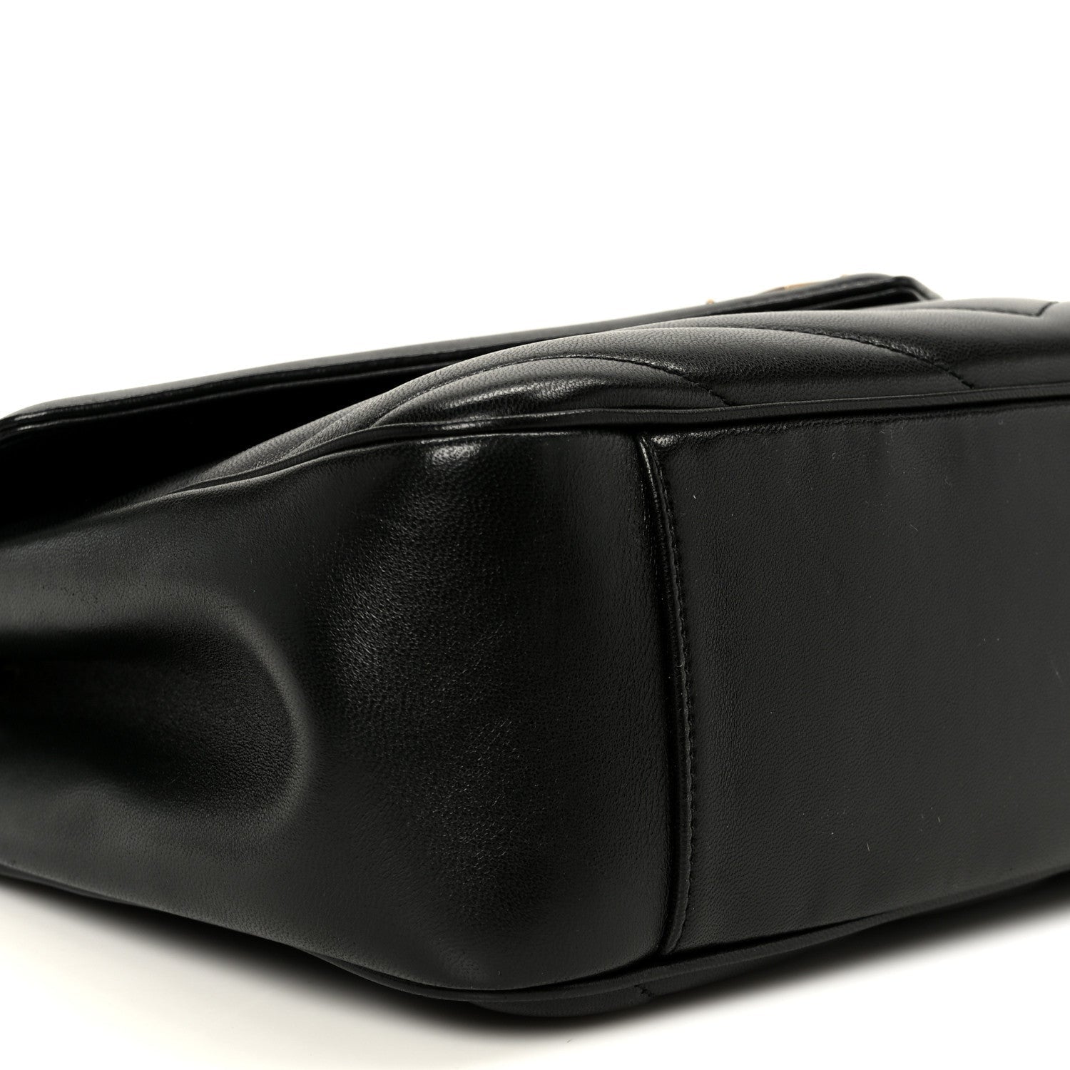 Lambskin Chevron Quilted Large Loulou Black