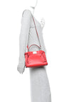 Vitello Seta Century Nappa Whipstitch Mini Peekaboo Iconic Satchel Fiamma