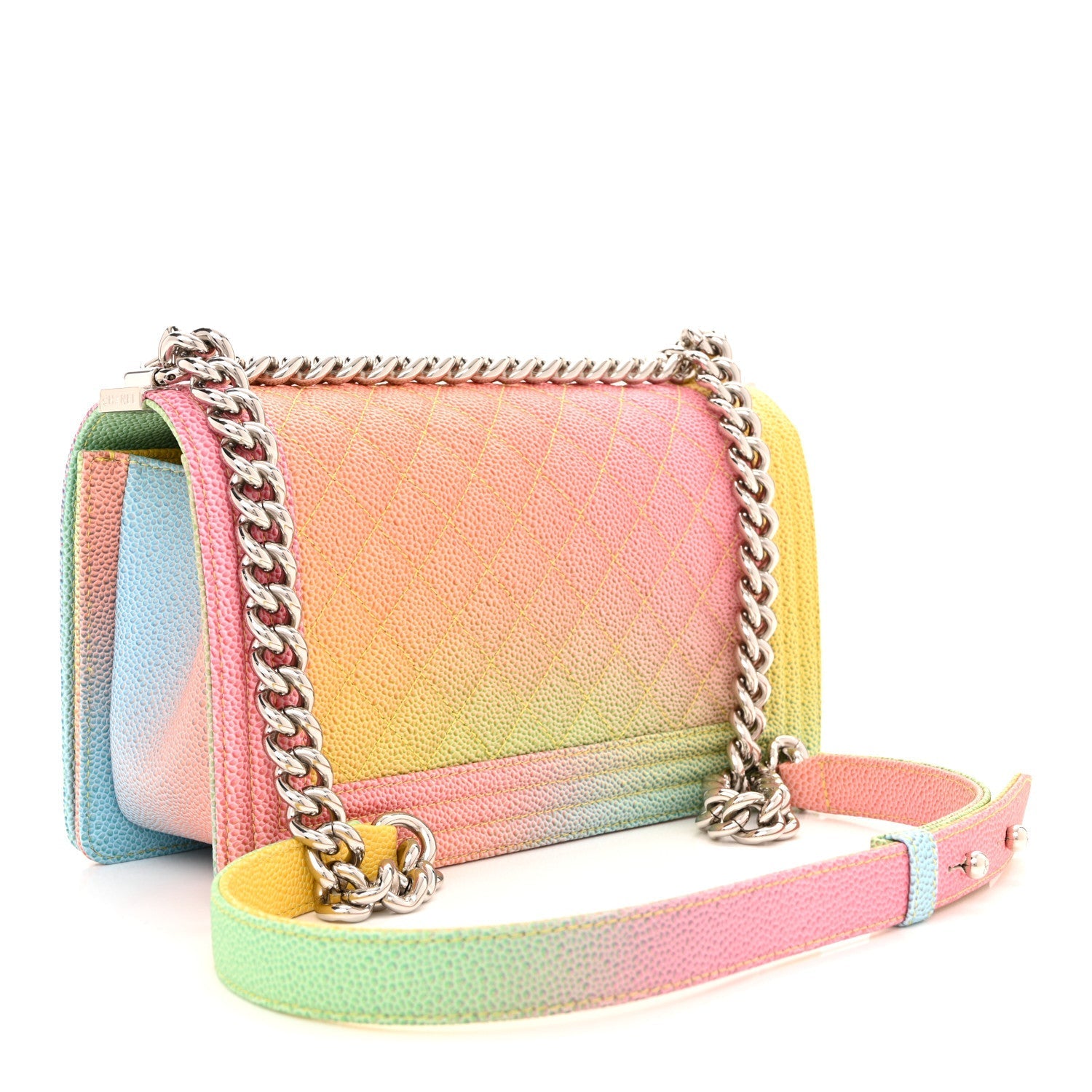 Caviar Quilted Medium Cuba Rainbow Boy Flap Multicolor