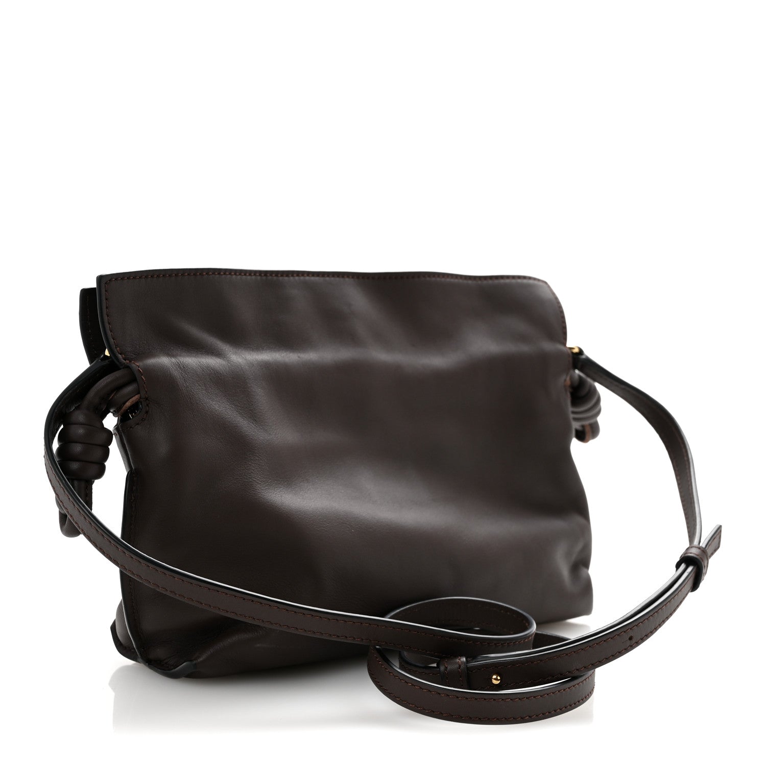 Calfskin Mini Flamenco Knot Bag Chocolate