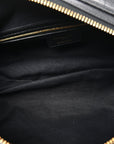 Shiny Grained Calfskin Macrocannage Medium D-Journey Bag Black