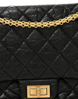 Aged Calfskin Quilted 2.55 Reissue 227 Flap Black