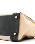Canvas Smooth Calfskin Micro Tri-Color Luggage Natural Black Tan