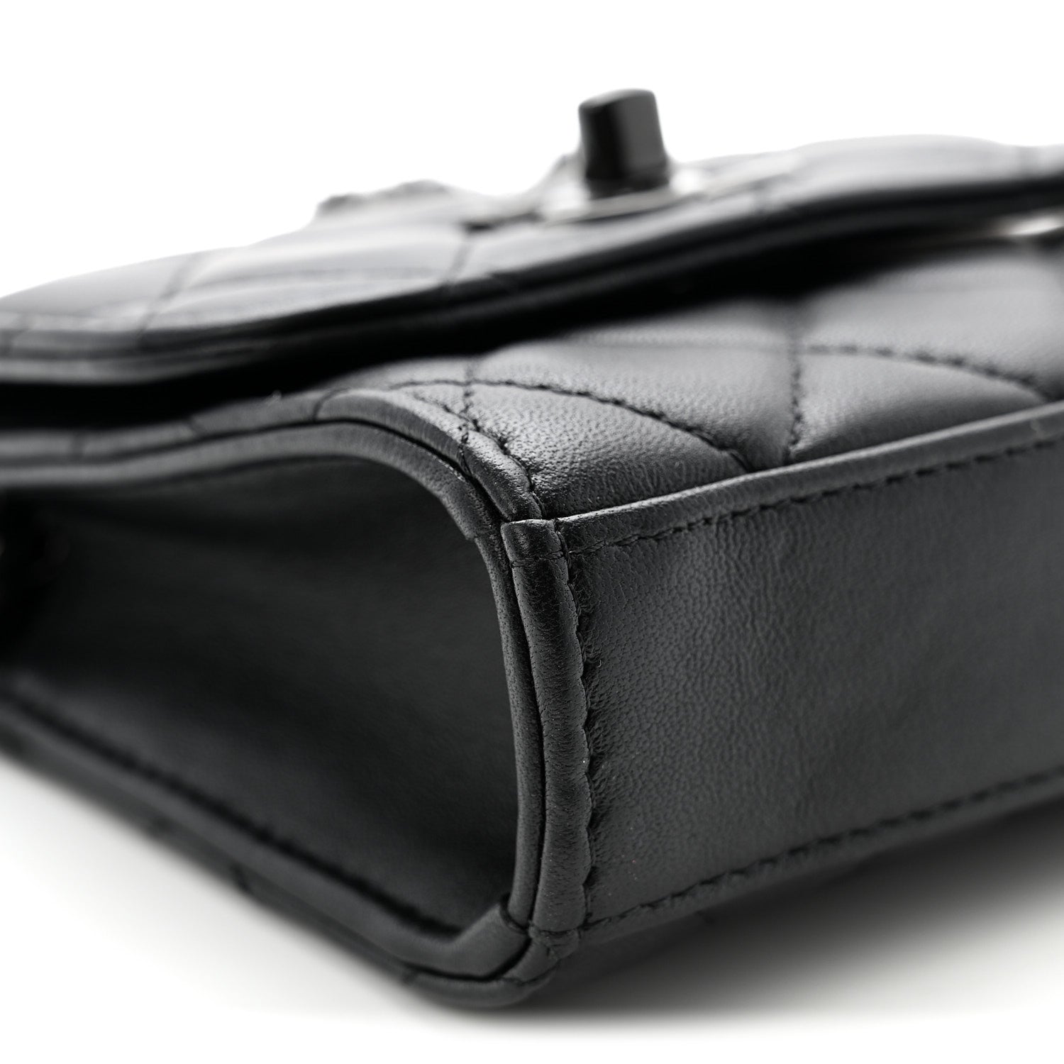 Lambskin Quilted Mini Trendy CC Chain Wallet So Black