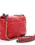 Lambskin Quilted Medium CHNL 19 Flap Red