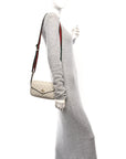 GG Supreme Monogram Textured Dollar Calfskin Web Mini Ophidia Envelope Shoulder Bag Beige Mystic White Oatmeal