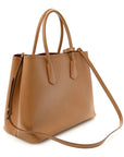 Saffiano Cuir Medium Double Bag Caramel Fuoco