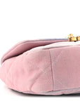 Denim Quilted Medium CHNL 19 Flap Blue Pink