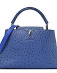Ostrich Capucines MM Saphir