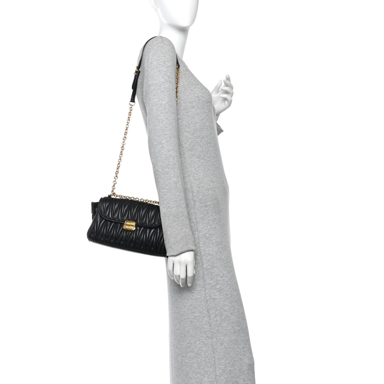 Nappa Matelasse Shoulder Bag Black