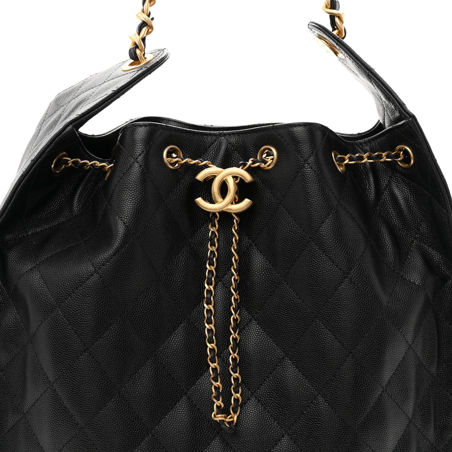 Caviar Quilted Medium CHNL 25 Handbag Black