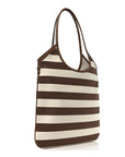 Canvas Calfskin Striped Ivy  Cacao Naturale