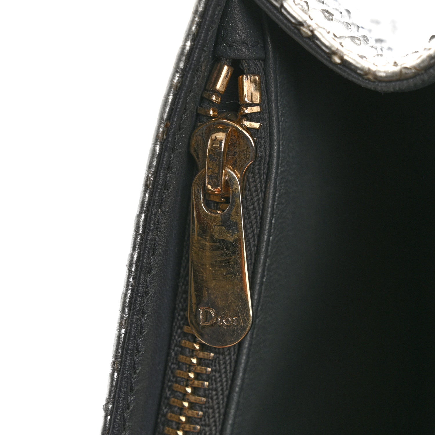 Snakeskin D1ORama Wallet on Chain Pouch Silver