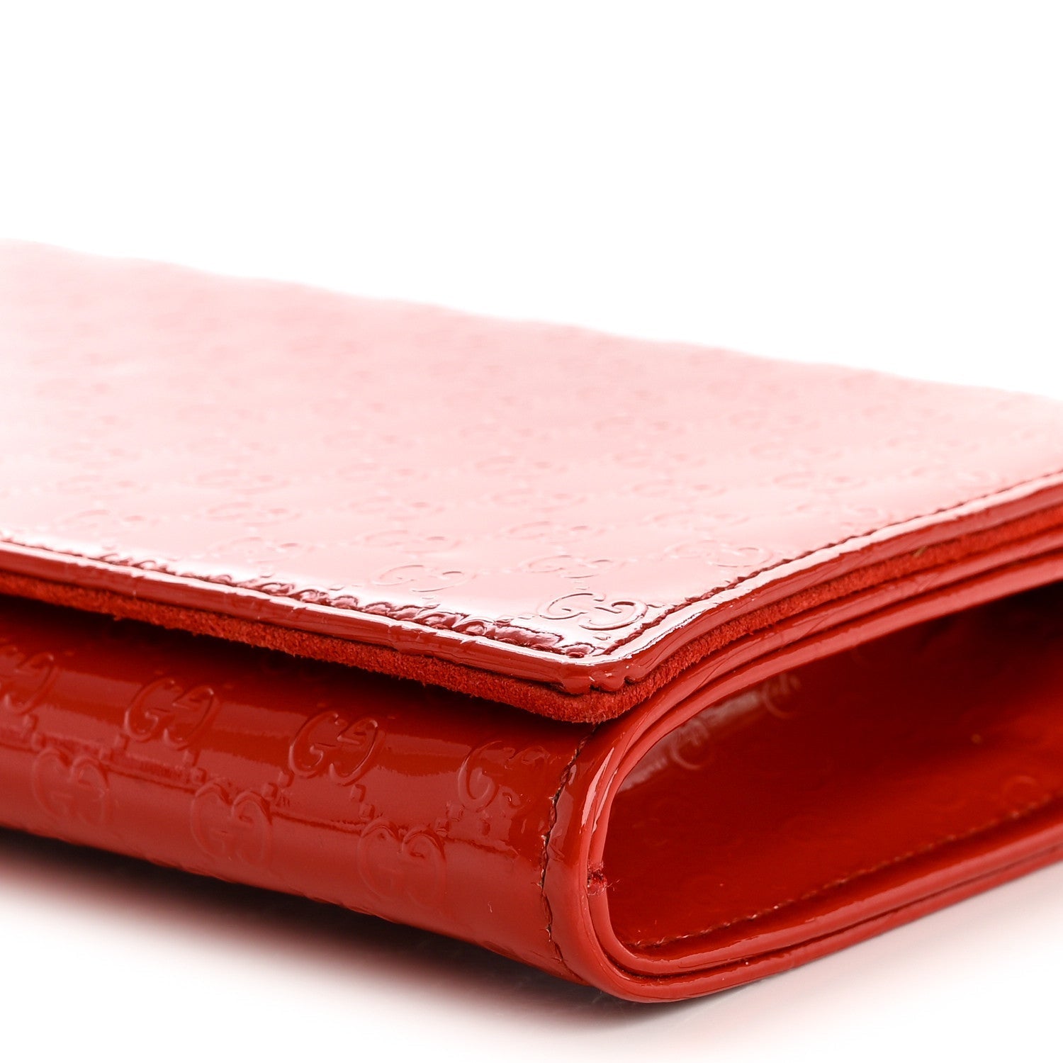 Patent MicroGCCIssima Small Broadway Clutch Red