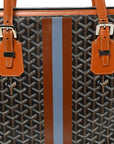 Goyardine Stripe Sac Marie Galante GM Black Gold