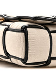 Canvas Intrecciato Padded Cassette Crossbody Bag Natural Black