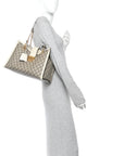 GG Supreme Monogram Medium Padlock Tote White