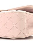 Lambskin Quilted Medium Double Flap Light Pink