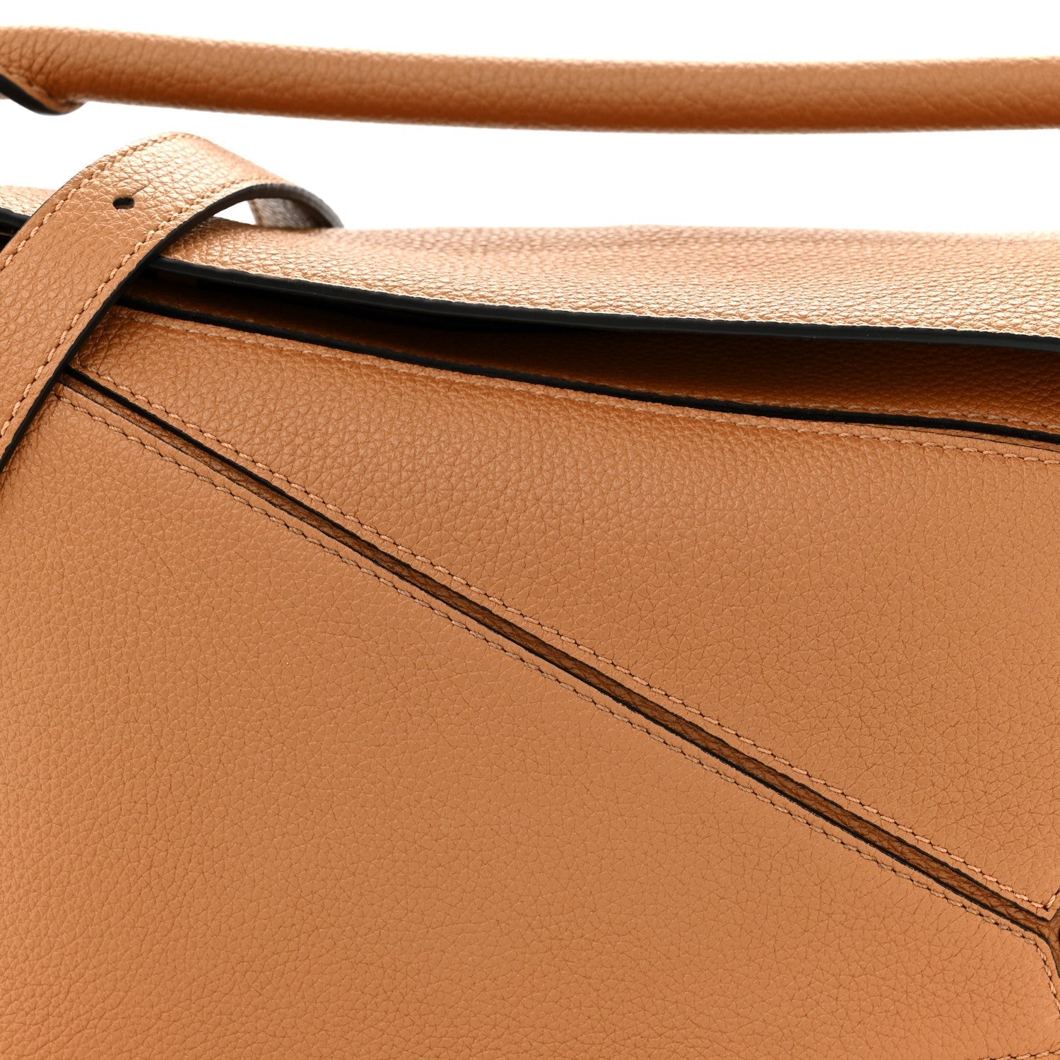 Grained Calfskin Small Puzzle Bag Tan