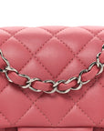 Lambskin Quilted Mini Rectangular Flap Pink