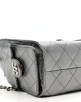 Metallic Caviar Quilted Mini CHNL 25 Handbag Anthracite