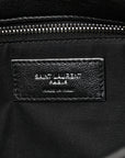 Lambskin Quilted Medium Loulou Puffer Monogram Chain Satchel Black