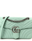 Calfskin Matelasse Small GG Marmont Shoulder Bag Water Green