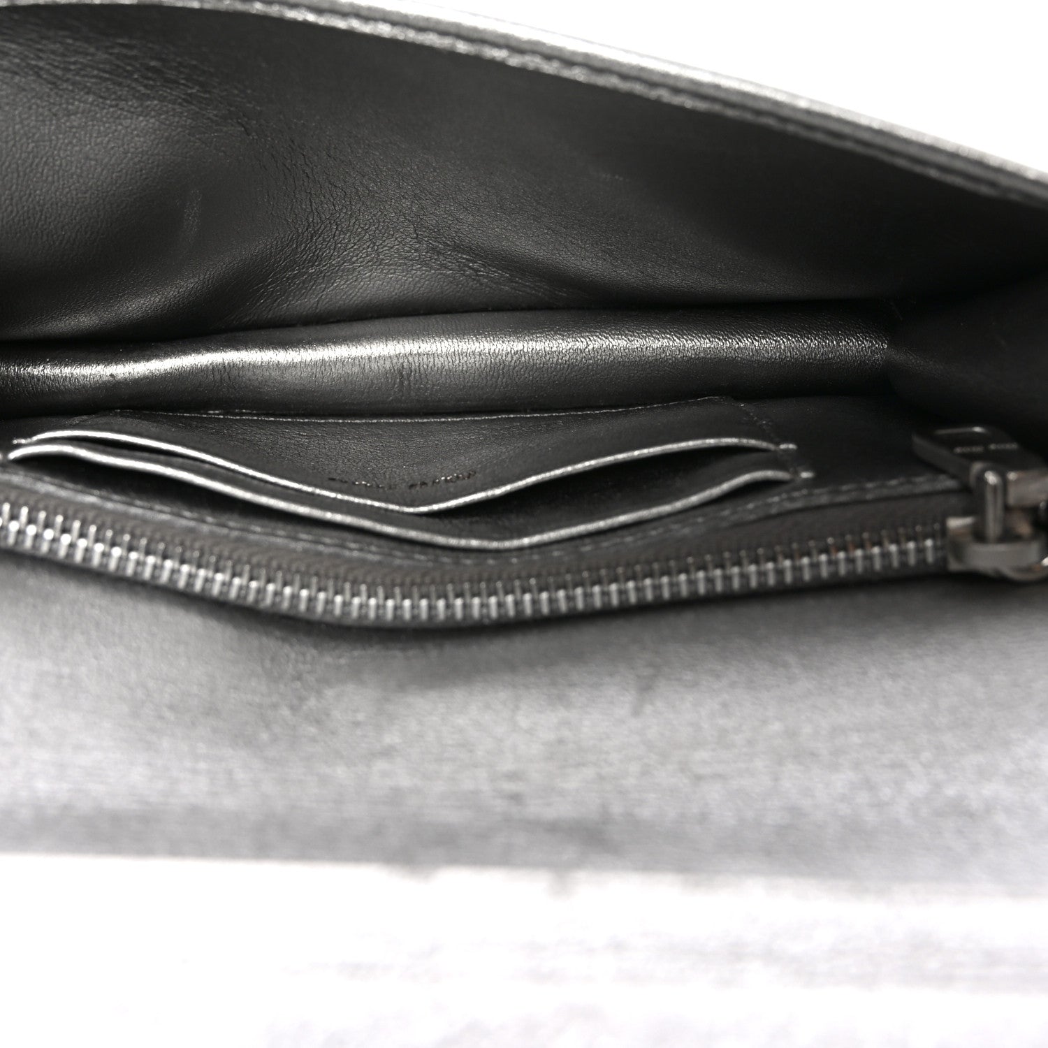 Metallic Nappa Matelasse Chain Crossbody Silver