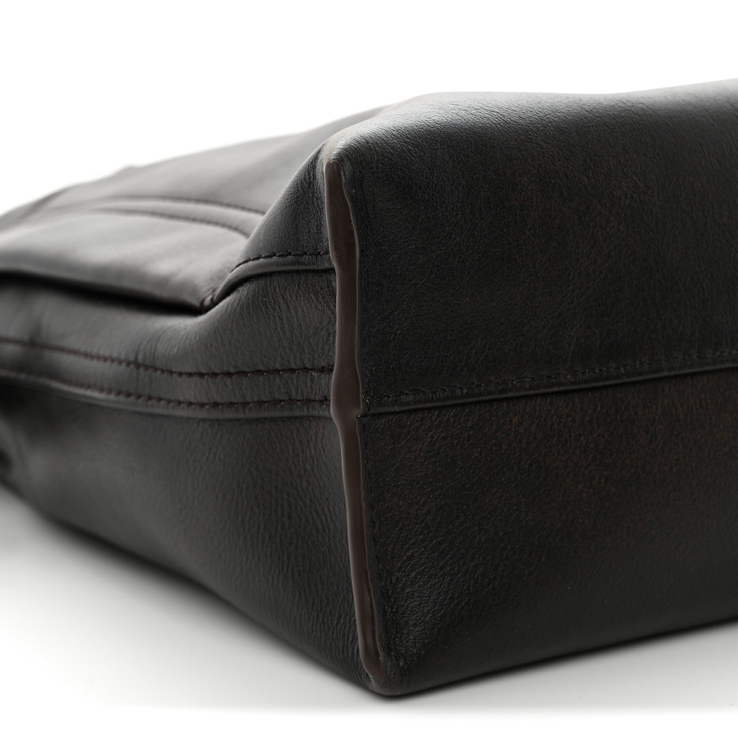 Shiny Calfskin Medium Panta Flamenco Knot Bag Vintage Brown