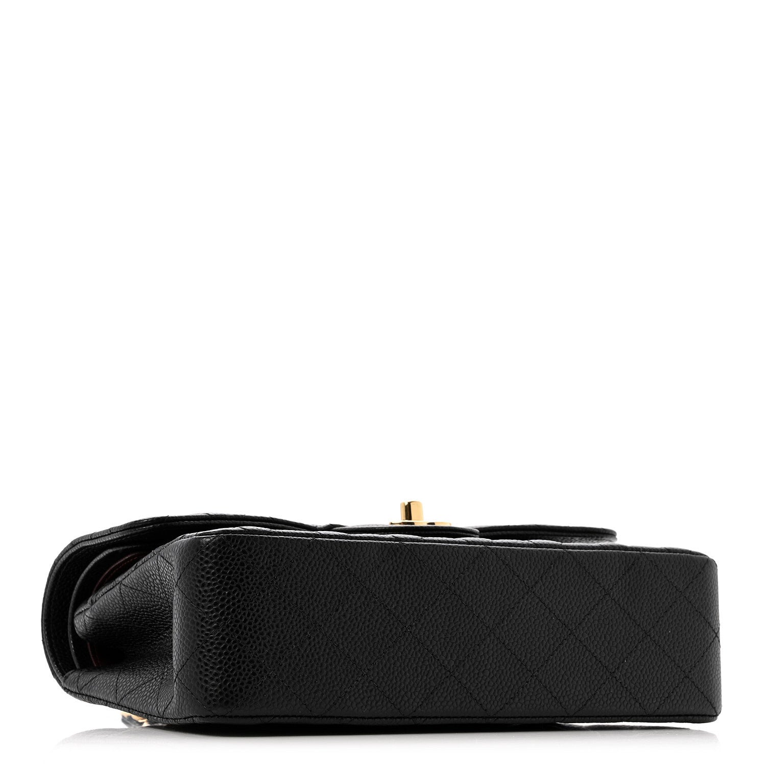 Caviar Quilted Small Double Flap Black
