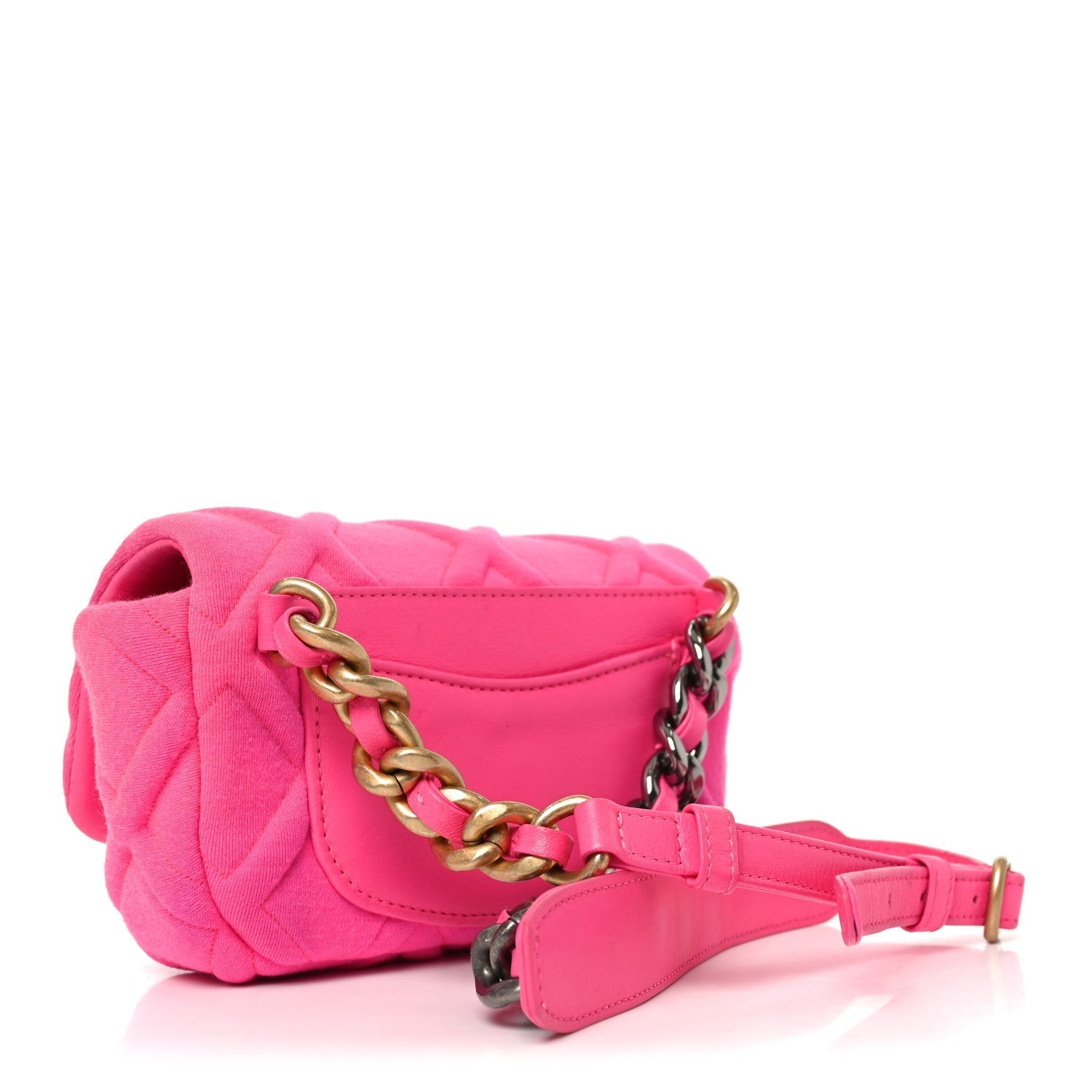 Jersey Quilted CHNL 19 Waist Bag Pink
