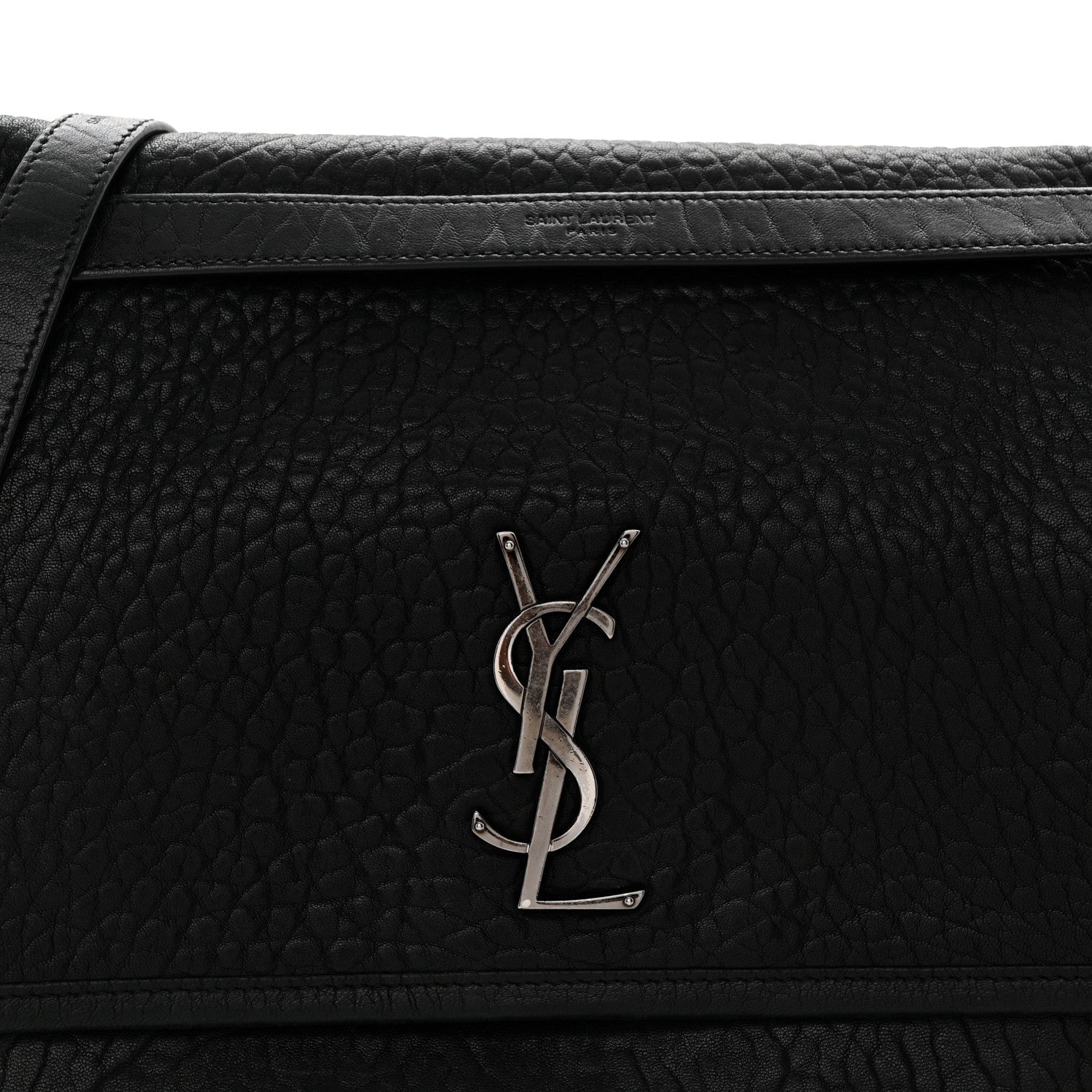 Grained Lambskin Monogram Large Niki Chain Satchel Black